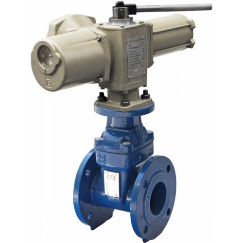 Задвижка чугунная с электроприводом ГЗ 380В и выдвижным шпинделем 30ч906бр 150х280 мм в Красноярске