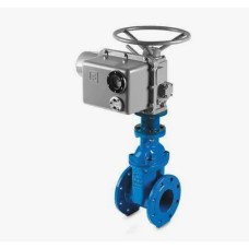 Задвижка чугунная фланцевая с электроприводом ГЗ-А.100/24 400В и обрезиненным клином Rushwork 115 125 мм