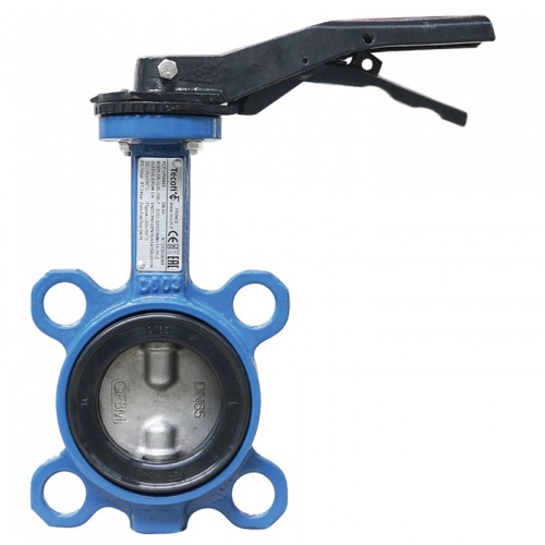 Затвор ручной с чугунным диском и рукояткой межфланцевый 1,6 МПа EPDM ЗПФ GG25 ЛАЗ 100х51 мм в Красноярске